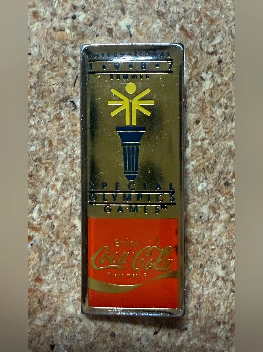 Vintage International 1987 Summer Special Olympics Games Coca-Cola Souvenir Pin